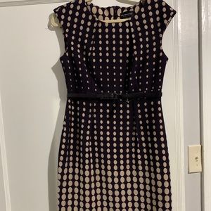 Purple polka dotted professional dress